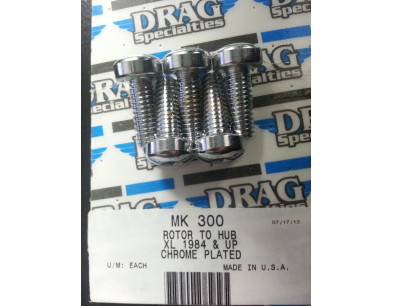 CHROME PLATED FRONT ROTOR HUB SCREWS